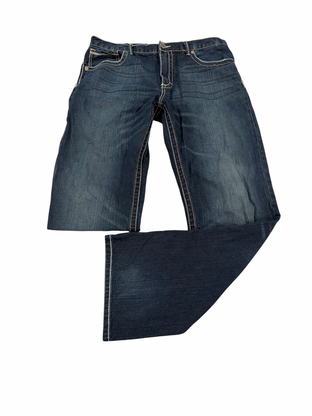 BKE Tyler Bootcut Jeans Men’s 36L Dark Wash Denim Contrast Stitch